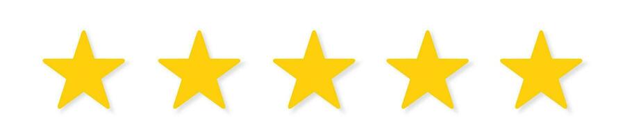 5 ster. ster icoon teken. vijf sterren klant Product beoordeling recensie vlak icoon voor apps en websites vector