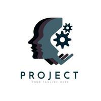 menselijk gezicht uitrusting project logo sjabloon ontwerp voor merk of bedrijf en andere vector
