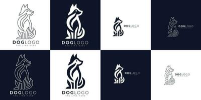 een verzameling van uniek hond logos vector