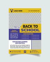 trending kinderen school- folder en uniek ontwerp school- poster toelating brochure vector het dossier