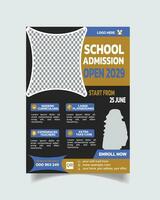 creatief uniek school- folder sjabloon en geweldig toelating brochure privaat school- poster vector