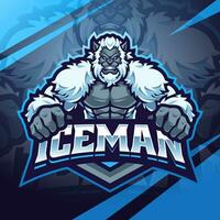 ijsman esport mascotte logo ontwerp vector