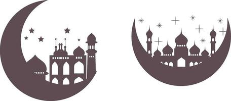 moskee in de nacht vector