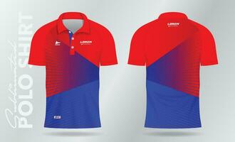 rood en blauw sublimatie polo sport Jersey mockup sjabloon ontwerp vector