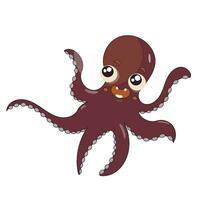 Octopus voor kinderen. onderwater- wereld. vector geïsoleerd illustraties voor kinderen ontwerp, verpakking