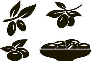 olijf- clip art Afdeling blad fruit stencil vector