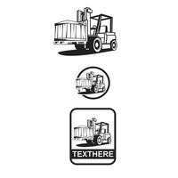 vrachtauto heftruck, een illustratie van logo ontwerp vector