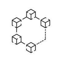 blockchain vector lijn concept icoon of logo element. technologie en geld financiën.