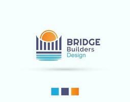 brug bouwer logo ontwerp vector