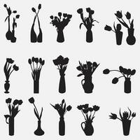 bloem fabriek pot silhouet vector