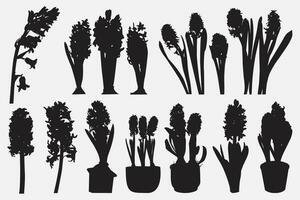 bloem fabriek pot silhouet vector