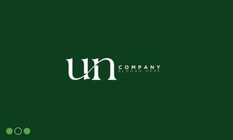 un alfabet brieven initialen monogram logo nou, u en n vector