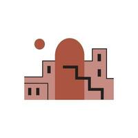 Marokko landschap hand- getrokken vector illustratie. abstract minimalistisch samenstelling van Marokkaans geometrisch. reis, historisch plaatsen. ontwerp element voor logo, kaart, poster, papier, afdrukken, papier, folder