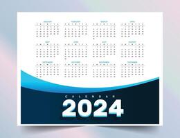 modern 2024 maandelijks ontwerper kalender sjabloon ontwerp vector