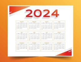 2024 vol bladzijde maandelijks kalender sjabloon met evenementen of datum vector