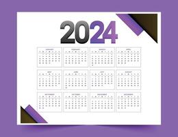 2024 nieuw jaar kalender sjabloon organiseren evenementen of vakantie vector