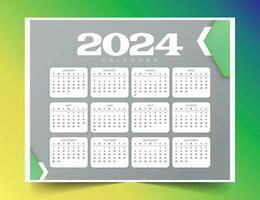 2024 jaar- Engels kalender sjabloon voor organisator ontwerper vector