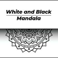 Islamitisch mandala achtergrond ontwerp met zwart en wit kleur vector