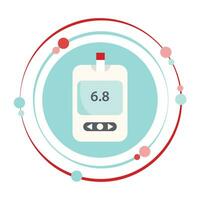 glucometer glucose bloed suiker toezicht houden op vector illustratie grafisch icoon