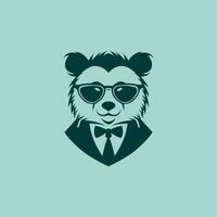 panda vervelend bril logo illustratie vector