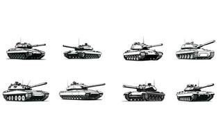 leger tank silhouet, tank silhouet ,tank icoon vector illustratie