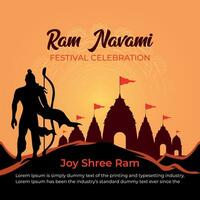 RAM navami viering heer rama met boog pijl vector