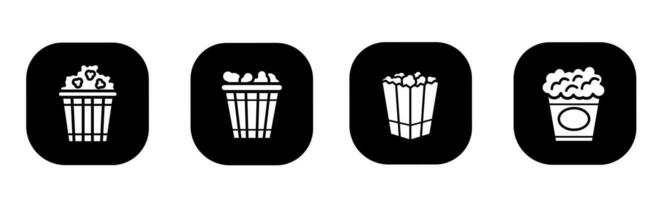 popcorn icoon in vlak. een popcorn icoon ontwerp. voorraad vector. vector