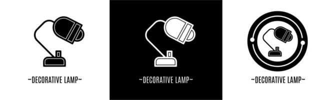 decoratief lamp logo set. verzameling van zwart en wit logo's. voorraad vector. vector