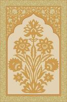 digitaal bloem textiel ontwerp, digitaal afdrukken. botanisch bloemen etnisch motief. mughal hand- getrokken, mughal muur schilderijen. wijnoogst Indisch volk bloem schilderij kunst prints muur afbeeldingen decor. vector