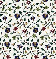 mughal bloemen naadloos patroon. mooi mughal bloem motief met patroon ontwerp. vector