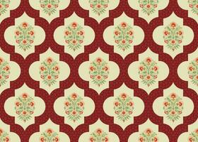 mughal bloemen naadloos patroon. mooi mughal bloem motief met patroon ontwerp. vector
