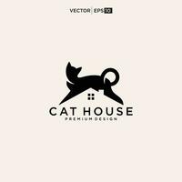 kat huis logo. vector logo voor huisdier winkel