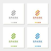 vonk logo brief ster vuurwerk sprankelend logo grafisch vector icoon