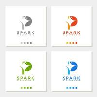 vonk logo brief p ster vuurwerk sprankelend logo grafisch vector icoon