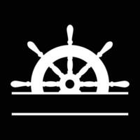 schip stuurinrichting wiel logo sjabloon vector