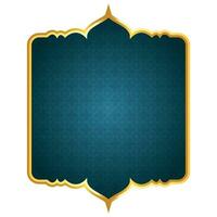 luxe gouden blauw Islamitisch Koninklijk titel kader Arabisch stijl tekst doos banier clip art vector