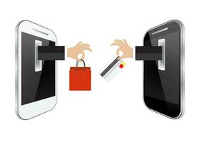 e-commerce of online boodschappen doen concept vector