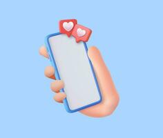 3d Leuk vinden icoon met hart en smartphone vector
