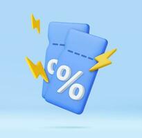 3d coupon met flash. vector