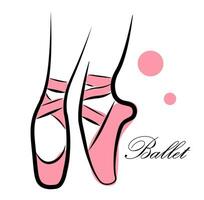 ballerina's poten. pointe schoenen. ballet. tekening vector