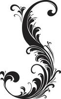 elegant knopen zwart kolken embleem wervelende elegantie abstract bruiloft icoon vector