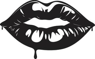 glamoureus genaden vrouw lippen embleem gekust door ontwerp vector lip logos