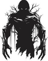 nachtmerrie nexus logo icoon symbool griezelig glyph vector zombie embleem