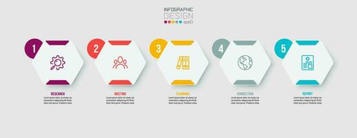 infographic sjabloon bedrijfsconcept met stap. vector