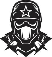gevechtswerker mascotte vector logo icoon krijgerwachter leger man mascotte vector symbool