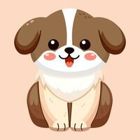 schattige bruine hond vector