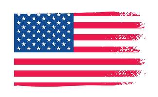 grunge ons vlag borstel beroerte effect. Verenigde Staten van Amerika vlag borstel verf gebruik naar 4 van juli Amerikaans president dag. Verenigde staten van Amerika vlag met waterverf verf borstel beroertes structuur of grunge structuur ontwerp. vector