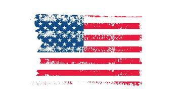 grunge ons vlag borstel beroerte effect. Verenigde Staten van Amerika vlag borstel verf gebruik naar 4 van juli Amerikaans president dag. Verenigde staten van Amerika vlag met waterverf verf borstel beroertes structuur of grunge structuur ontwerp. vector