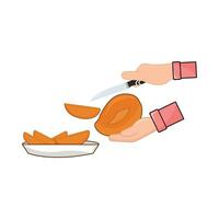 mango plak met mes illustratie vector