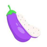 aubergine met aubergine plak illustratie vector